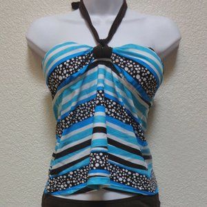 New Island Escape halter top blue/brown Swimsuit
